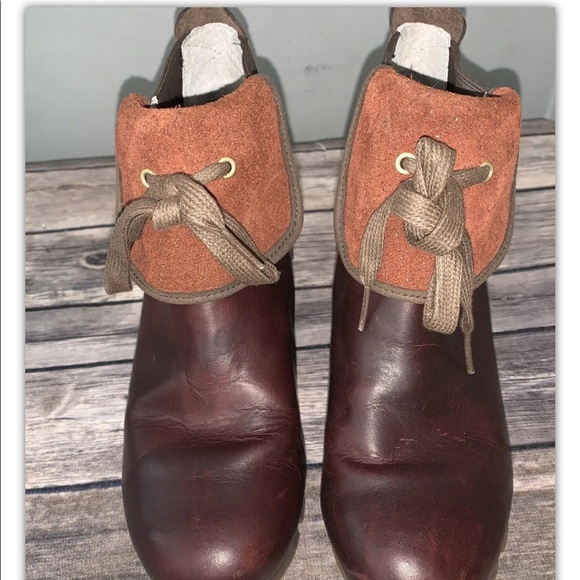 Merrell Wedgetarian Eve size 6.5 Cinnamon Smooth Brown Wedge Ankle Booties Shoes - Picture 2 of 5